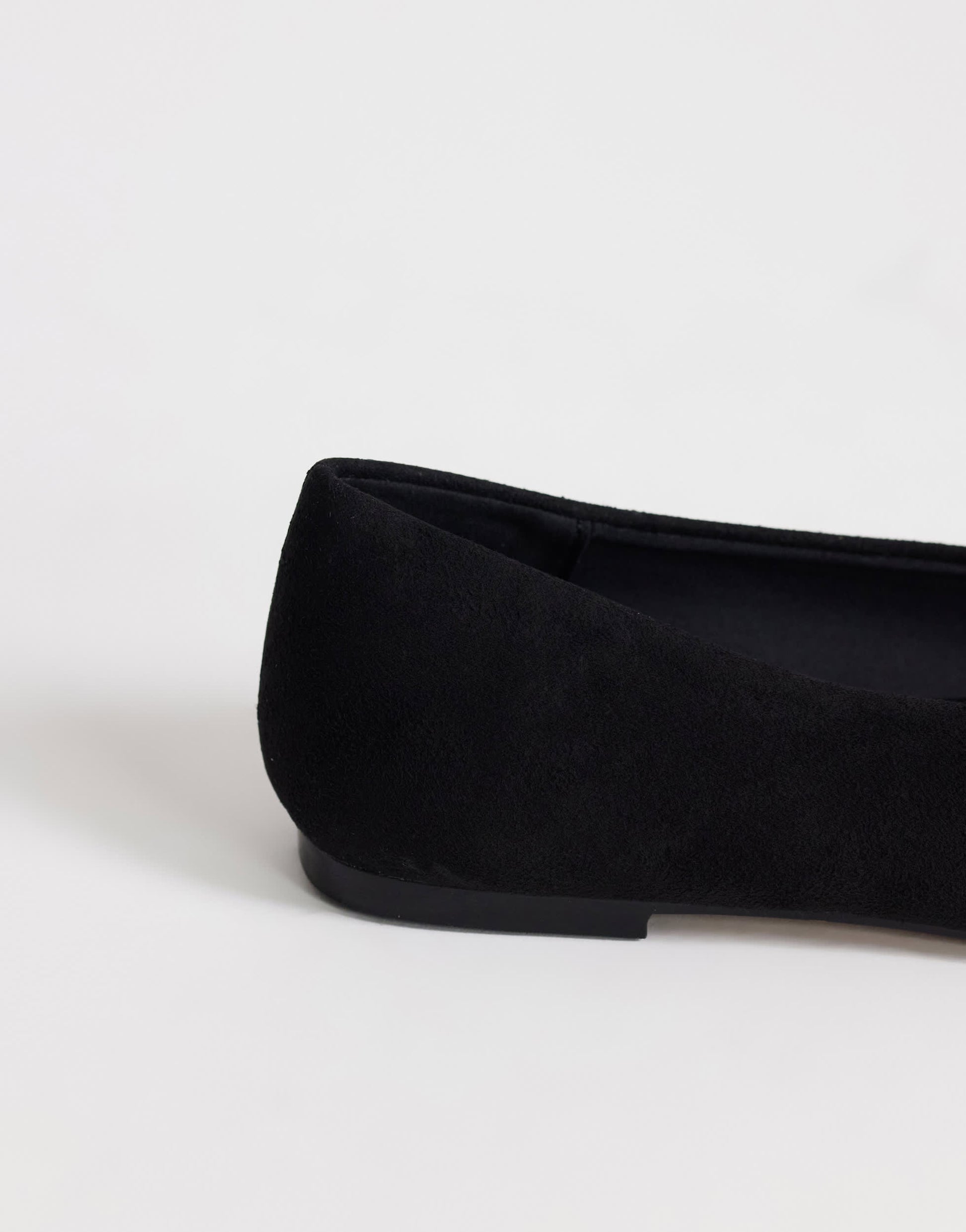 Topshop Duke faux suede chiselled ballet flat in black