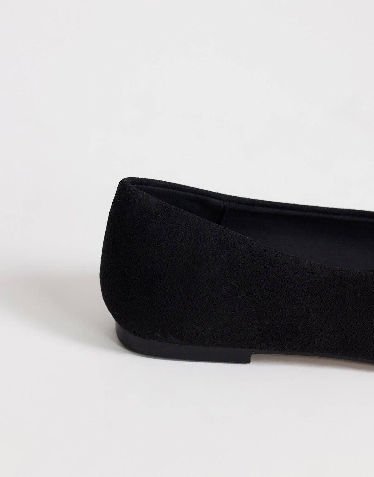 Topshop Duke faux suede chiselled ballet flat in black