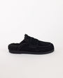 Topshop Addie real suede mule loafer with shearling in black
