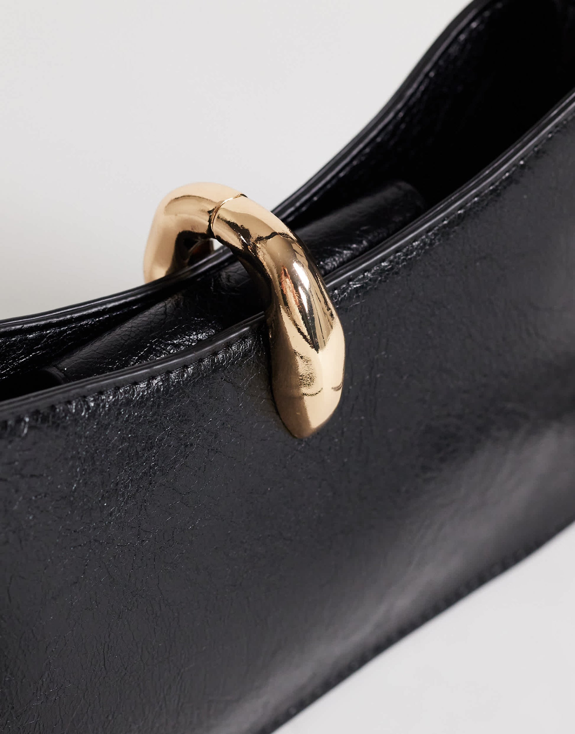 Topshop Sansa small shoulder bag with hardware in black