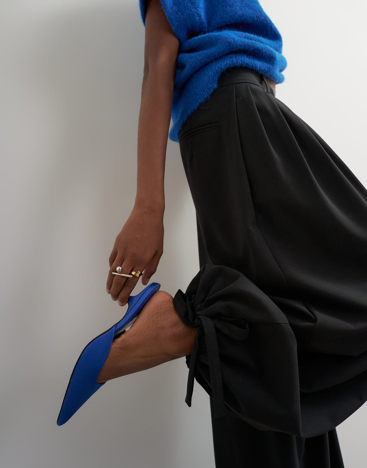 Topshop pleated balloon trousers in black