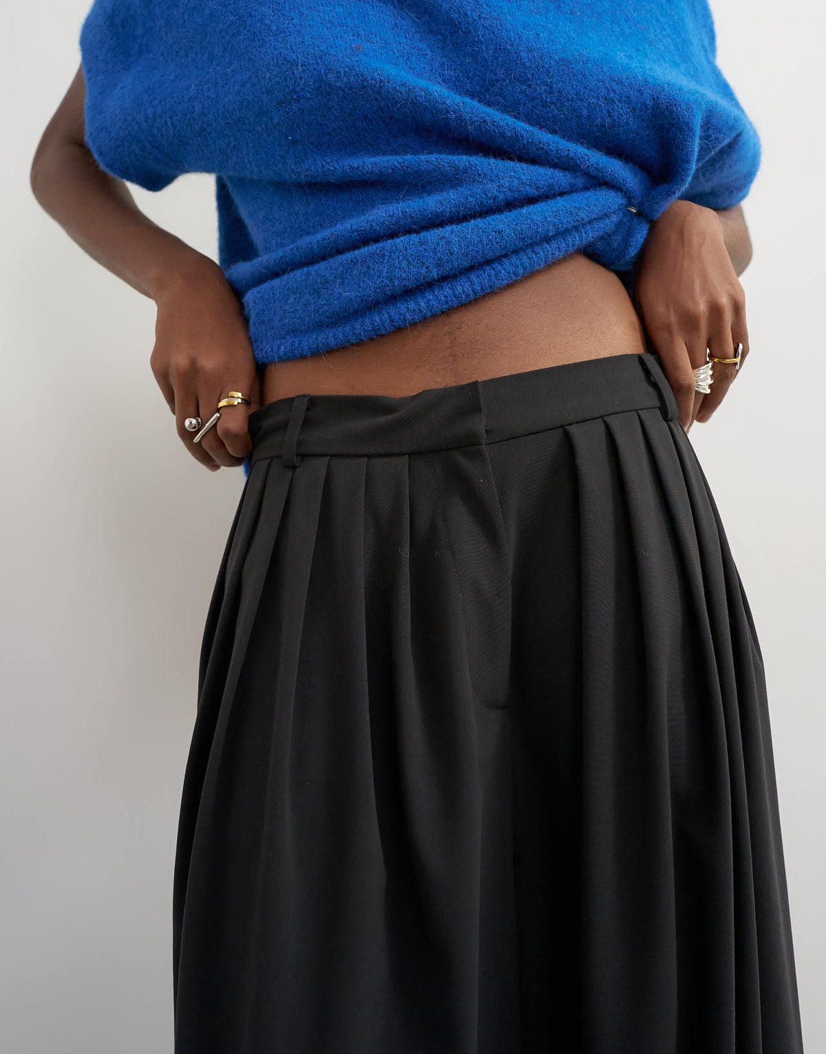 Topshop pleated balloon trousers in black