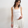 Gilet Topshop blanc à col rond côtelé