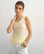 Topshop mesh double layer ruched top in buttermilk