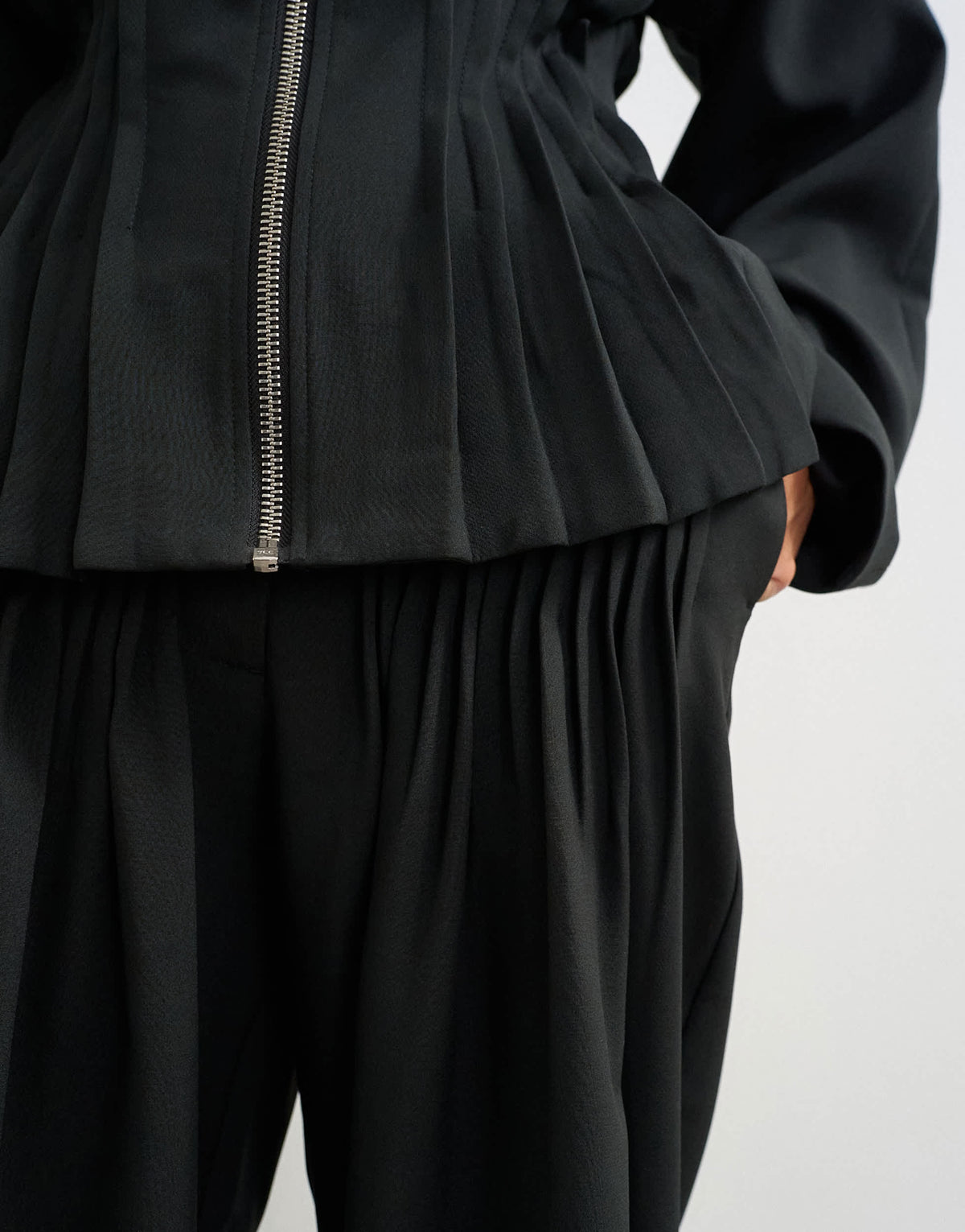 Topshop co ord pleat detail wide leg trousers in black