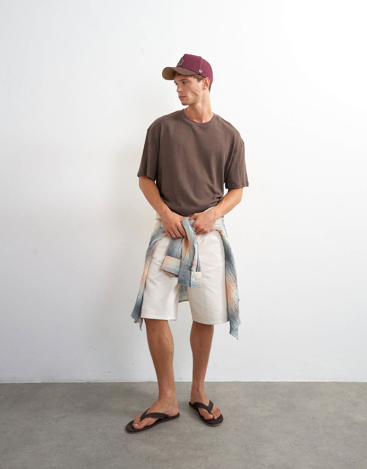 Topman relaxed fit linen mix t-shirt in brown