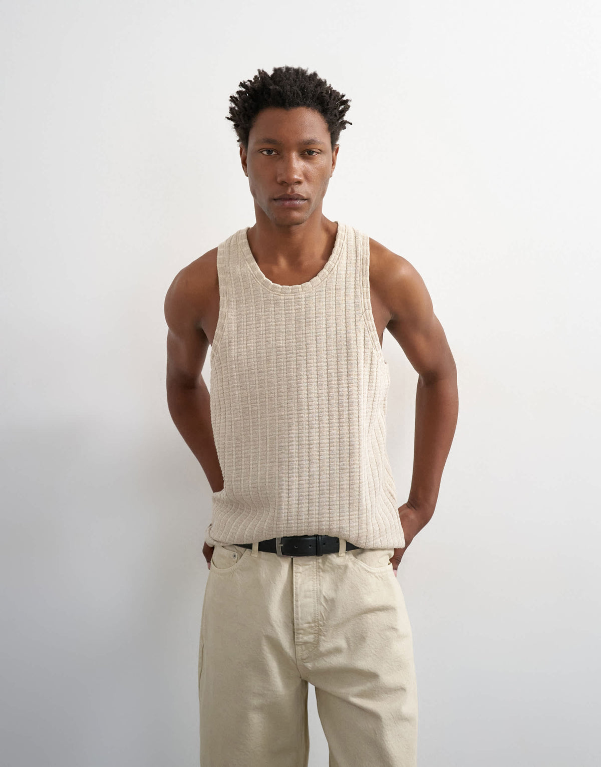 Topman relaxed fit textured vest in stone