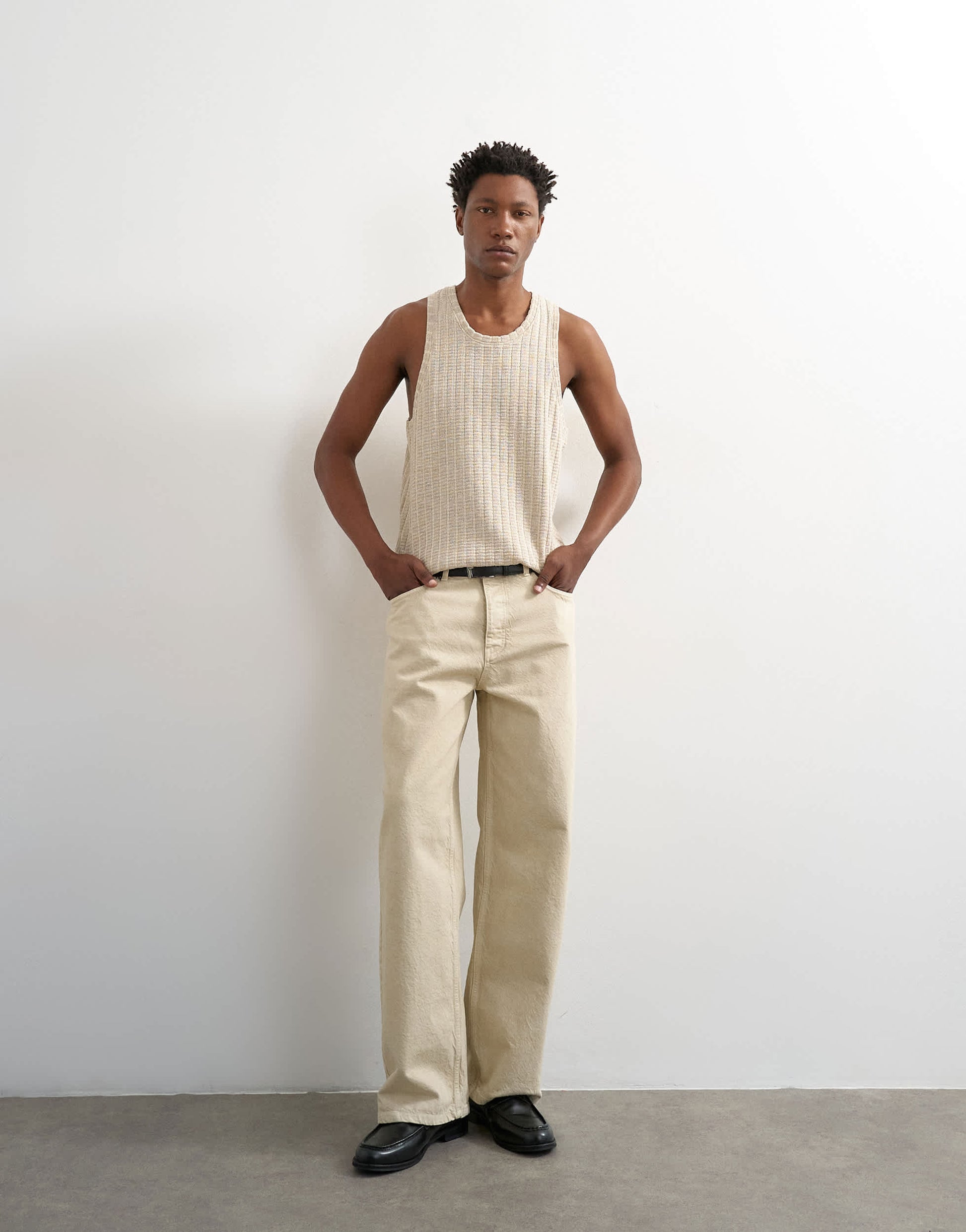 Topman relaxed fit textured vest in stone