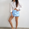 Topshop satin bubble short in blue