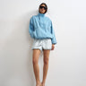 Topshop satin bubble short in blue check