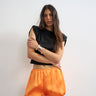 Topshop satin bubble short in orange