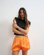 Topshop satin bubble short in orange