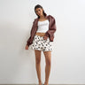 Topshop satin bubble short in polka dot