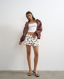 Topshop satin bubble short in polka dot