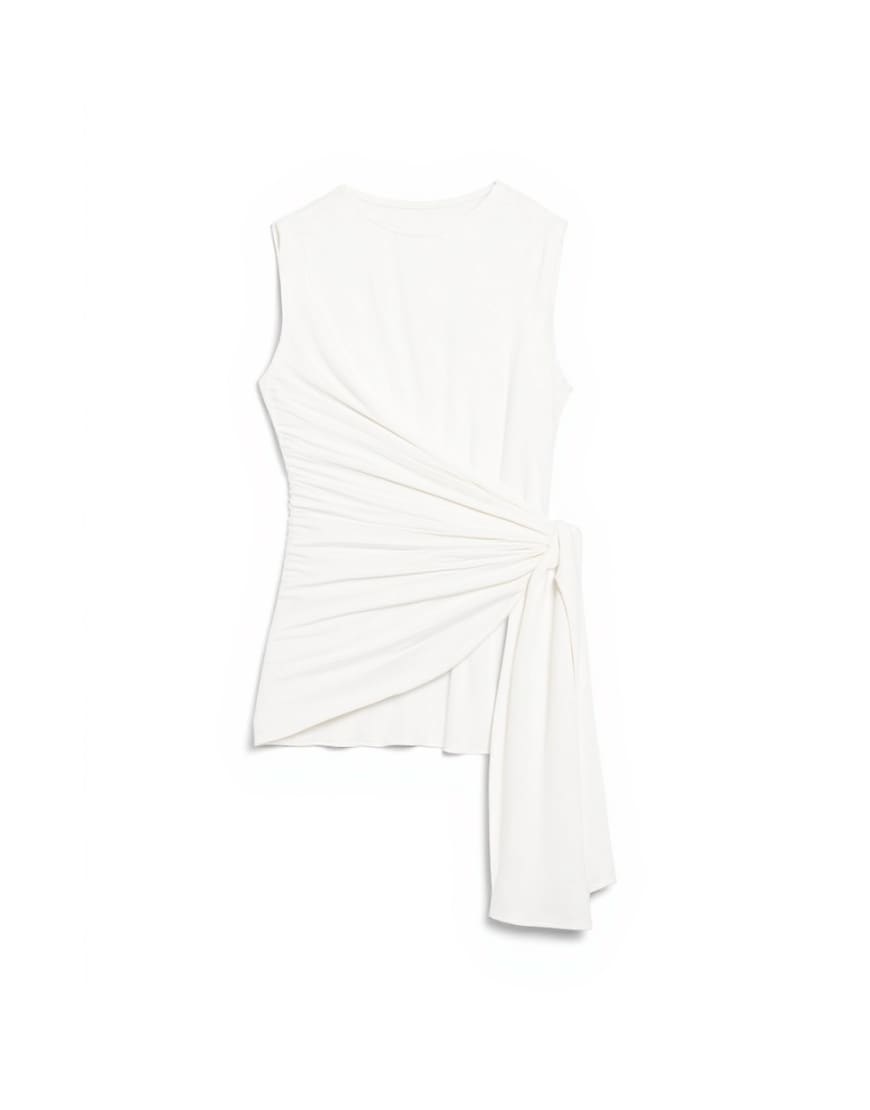 Topshop wrap drape tank with tie in ecru