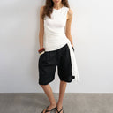 Topshop wrap drape tank with tie in ecru