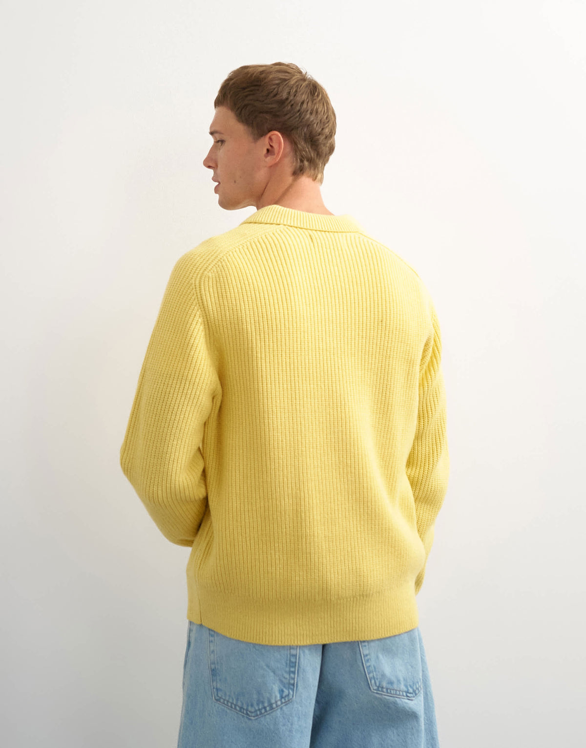 Topman classic fit knitted polo in yellow