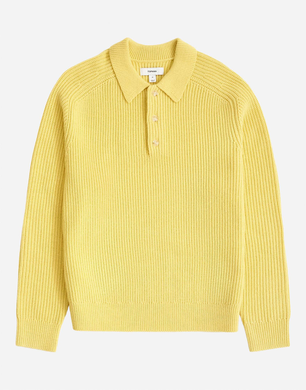 Topman classic fit knitted polo in yellow