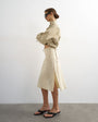 Topshop linen rich 90s length skirt in ecru