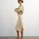 Topshop linen rich 90s length skirt in ecru
