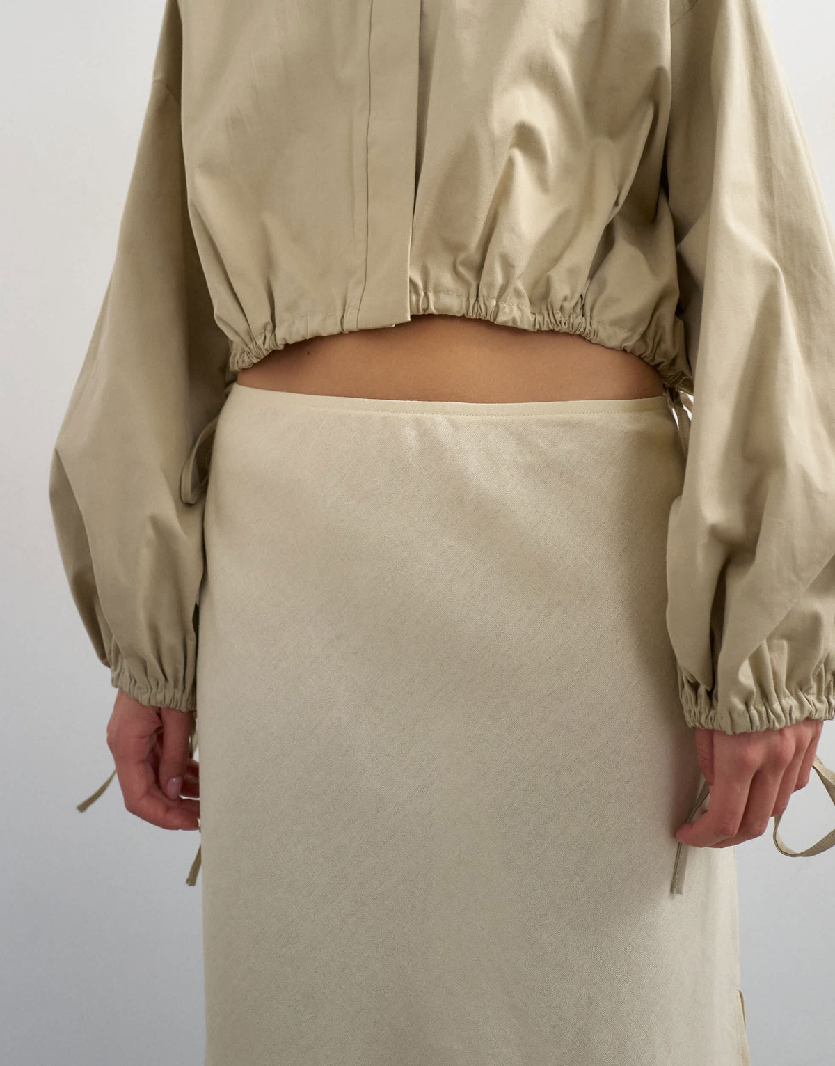 Topshop linen rich 90s length skirt in ecru
