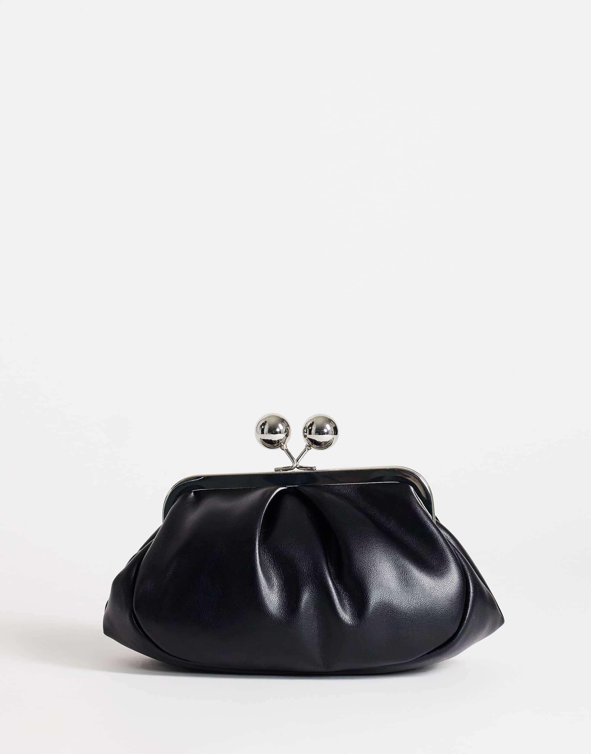 Topshop Clover small clutch bag in black in black