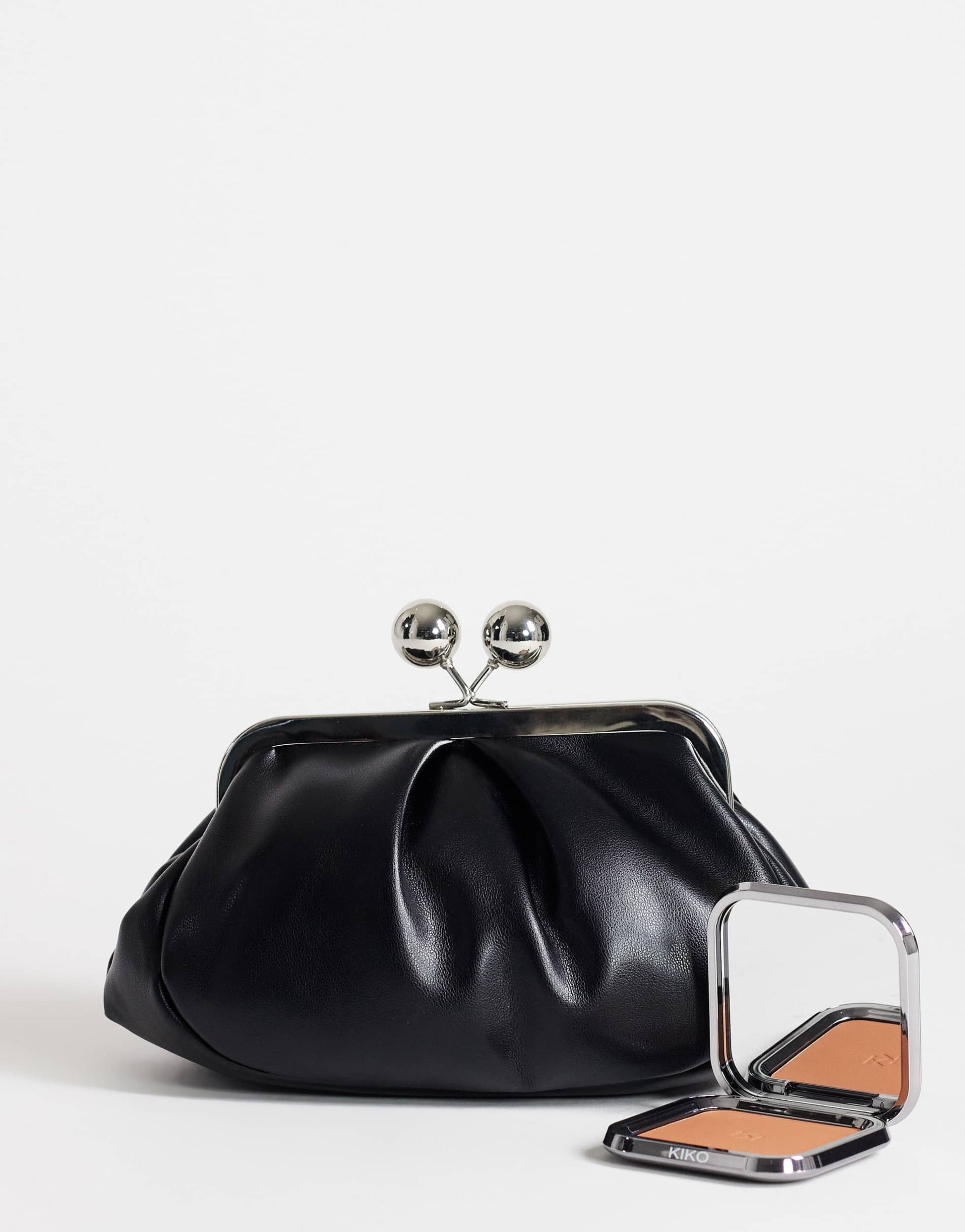 Topshop Clover small clutch bag in black in black
