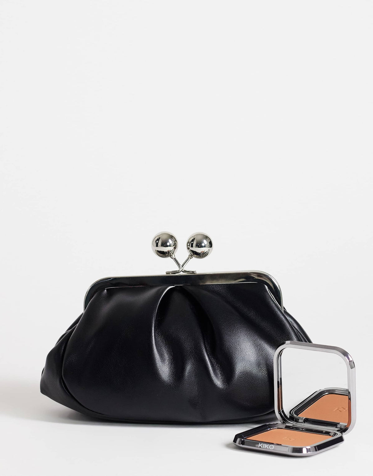 Topshop Clover small clutch bag in black in black