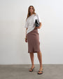 Topshop melfi 90s length skirt in chocolate