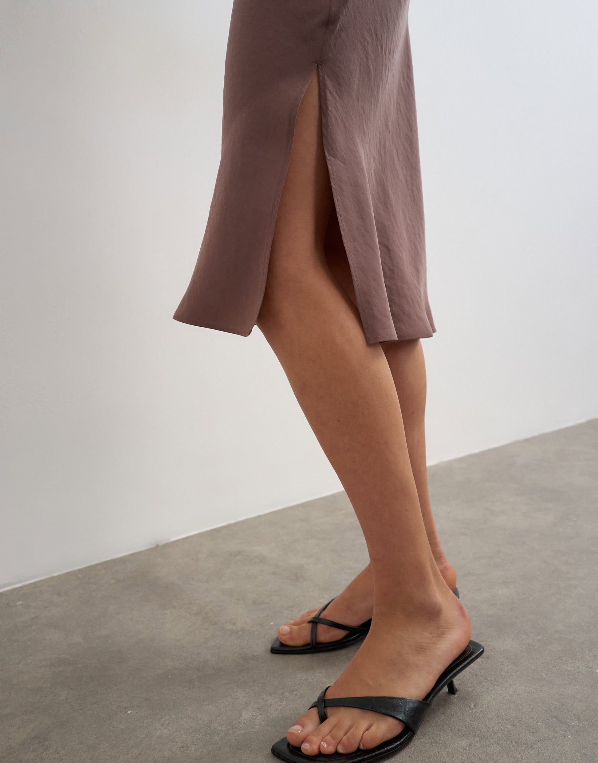 Topshop melfi 90s length skirt in chocolate
