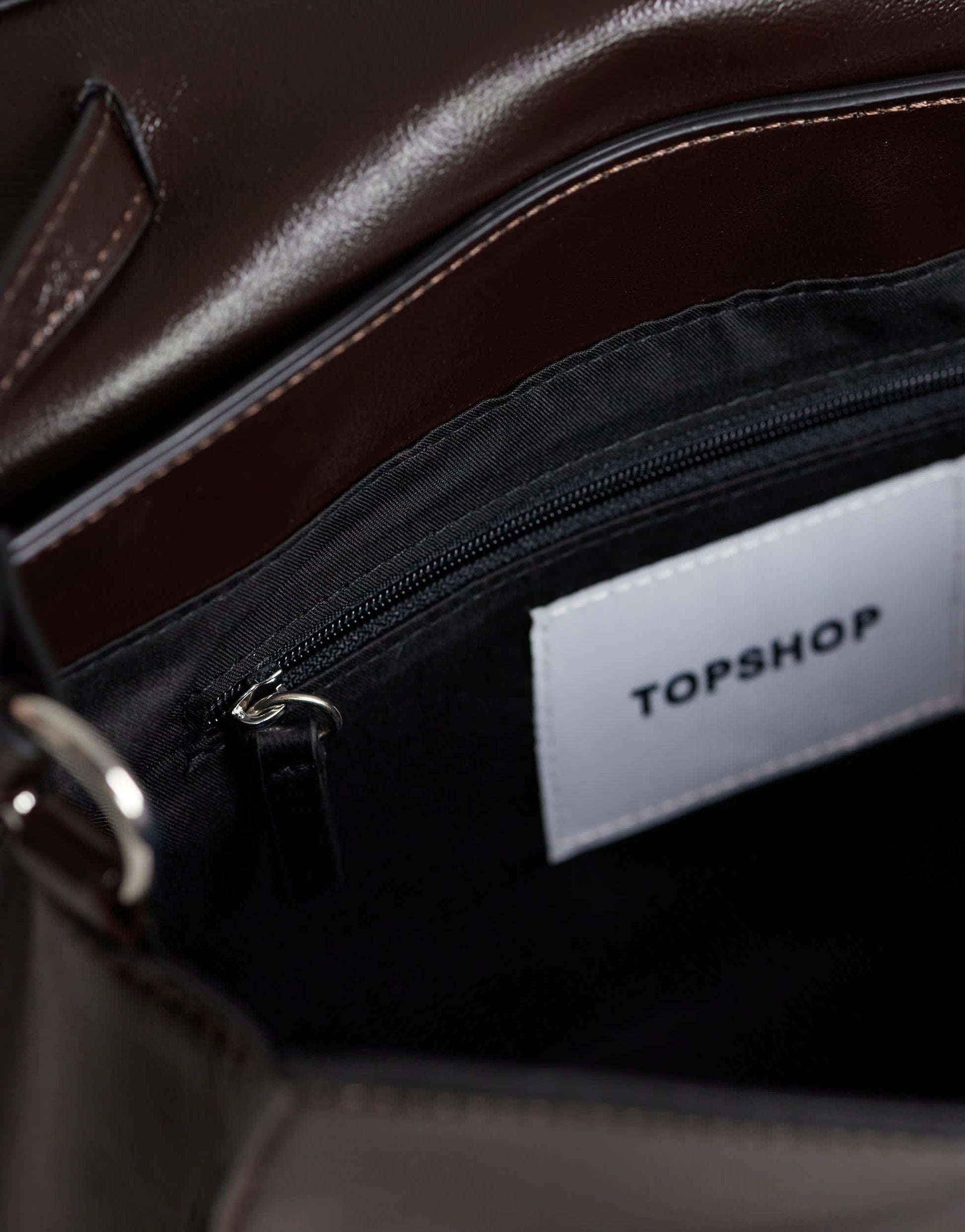 Topshop Stevey shoulder bag in chocolate