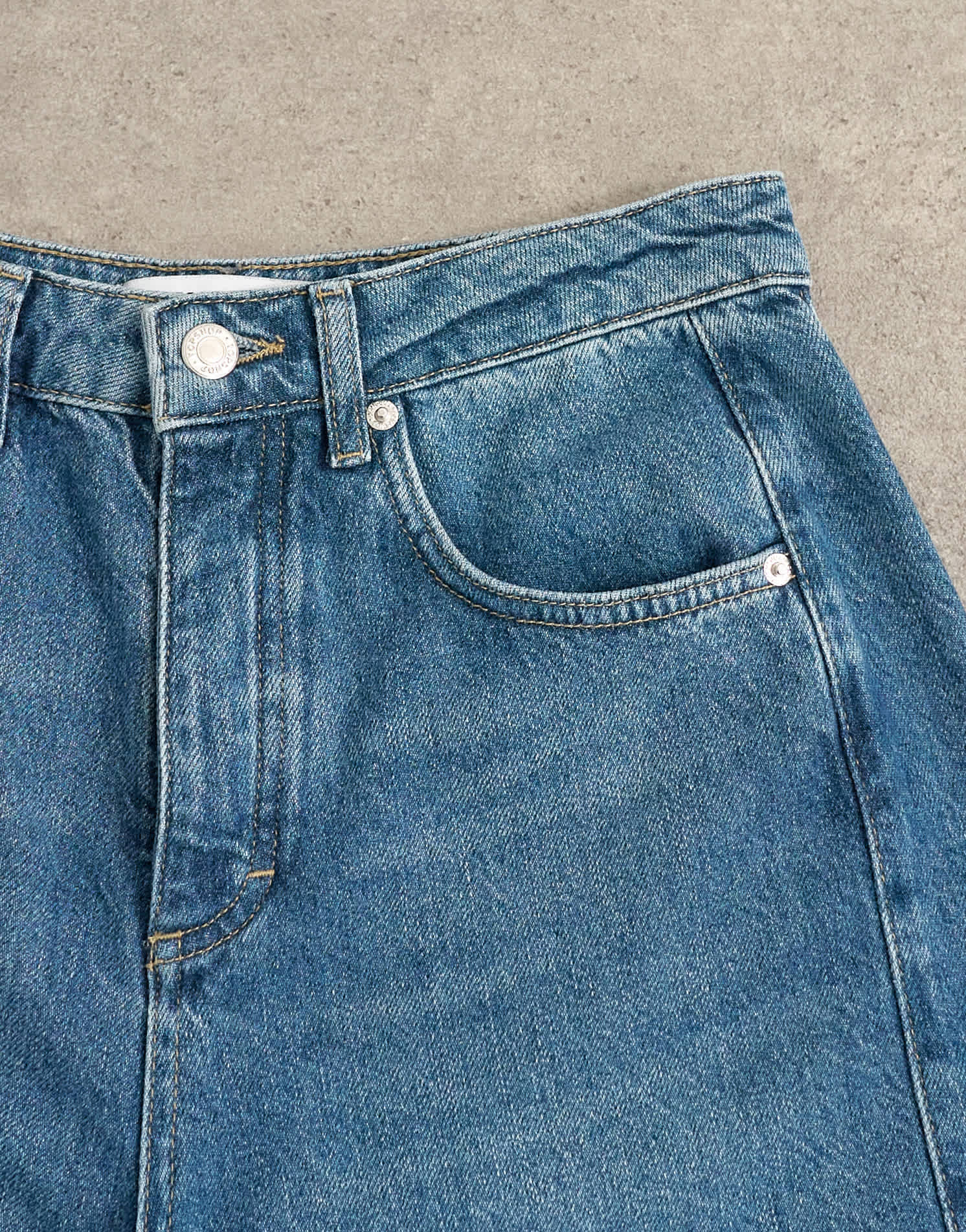 Topshop mid rise crop barrel jean in rich blue