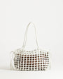 Topshop Shia medium woven shoulder bag in off white