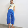 Topshop mid rise crop barrel jean in cobalt blue