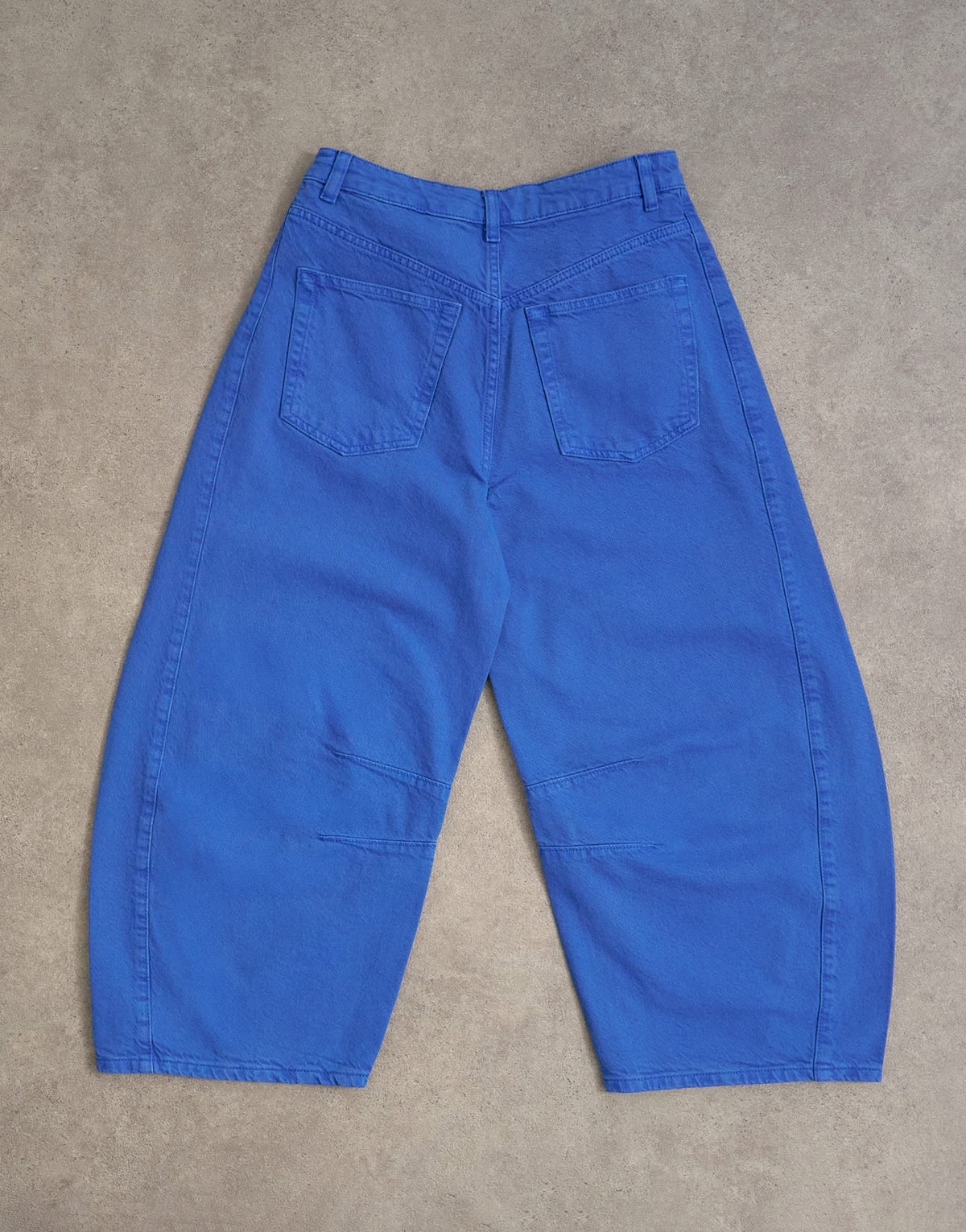 Topshop mid rise crop barrel jean in cobalt blue