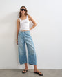 Topshop mid rise crop barrel jean in bleach