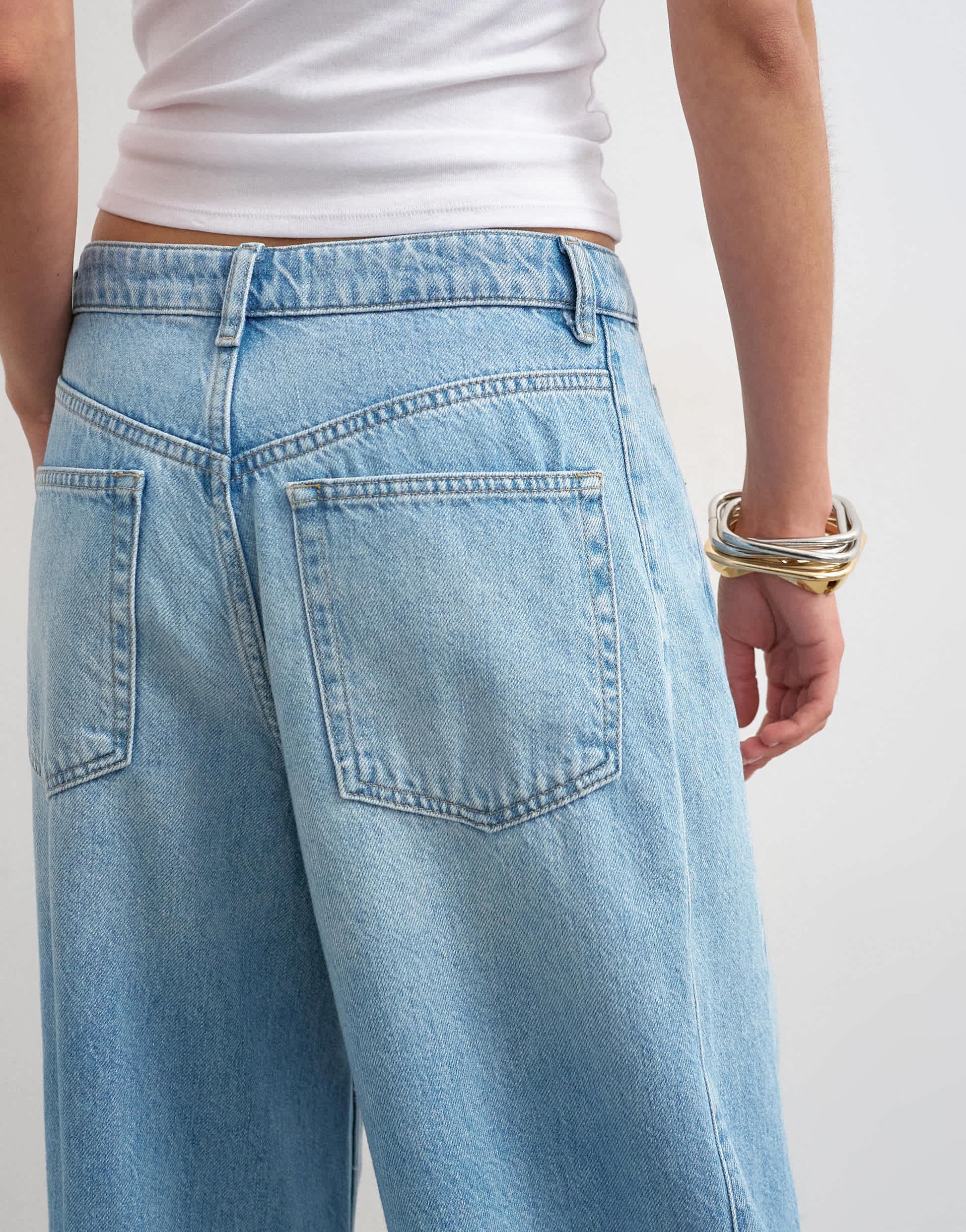 Topshop mid rise crop barrel jean in bleach