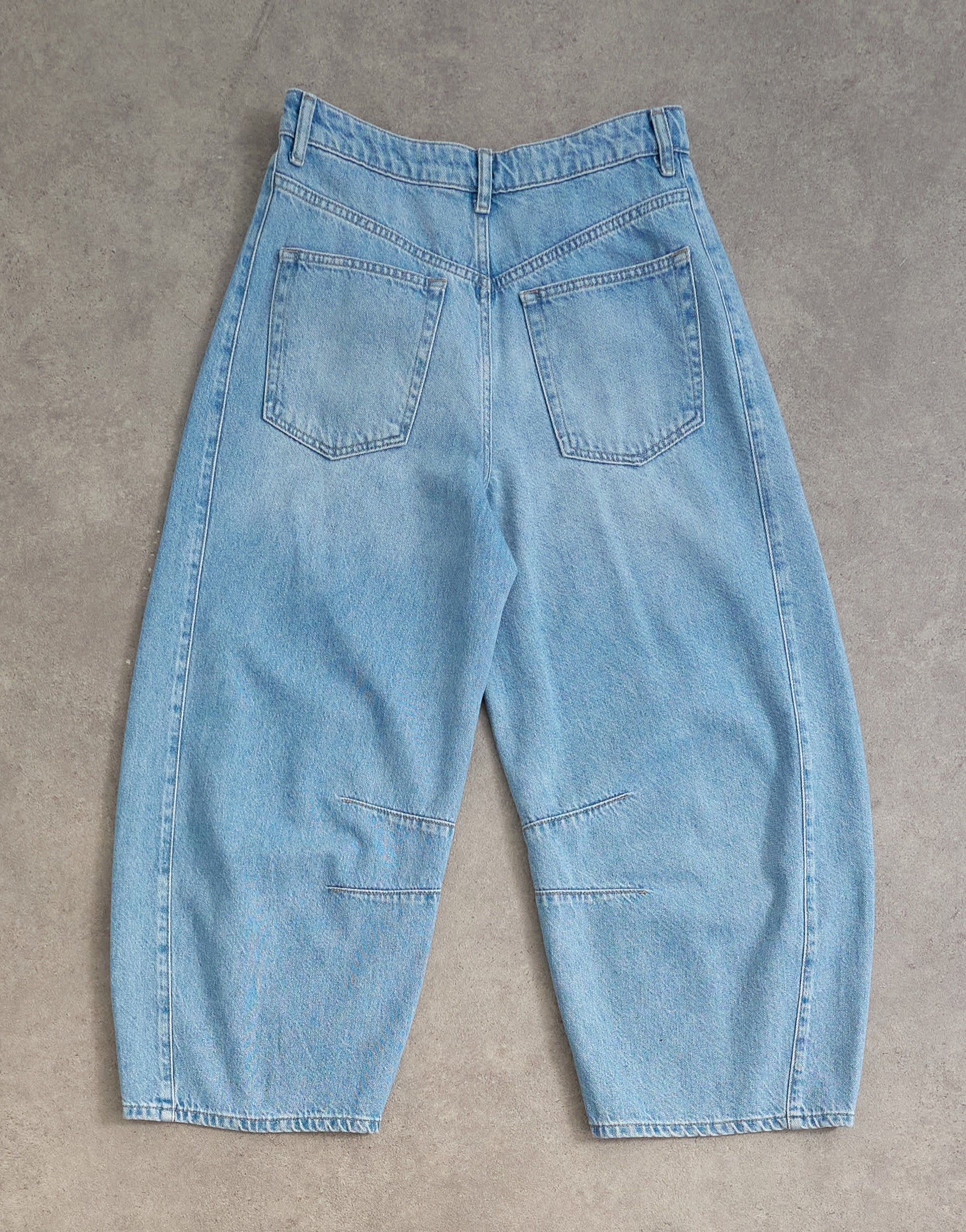 Topshop mid rise crop barrel jean in bleach