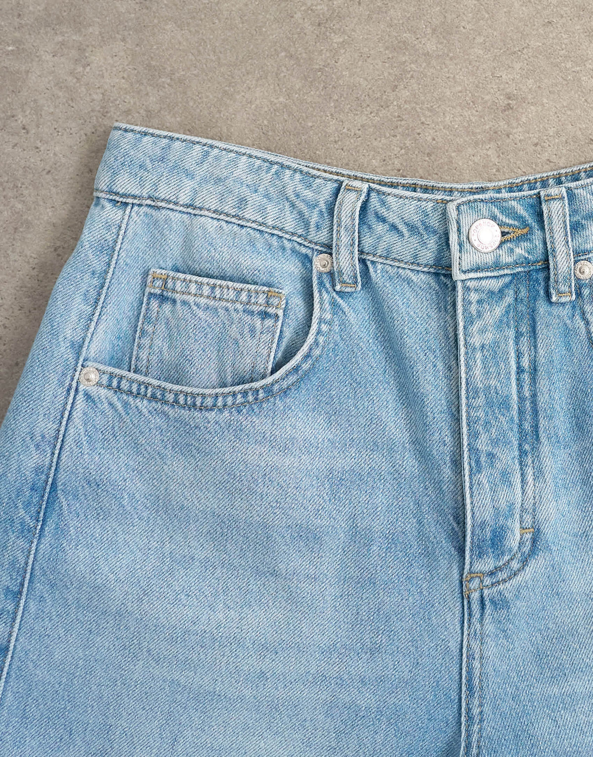 Topshop mid rise crop barrel jean in bleach