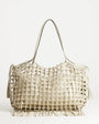 Topshop Tobias large woven tote bag in off white