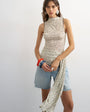 Topshop polka dot high neck sleeveless tank in mono