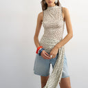 Topshop polka dot high neck sleeveless tank in mono