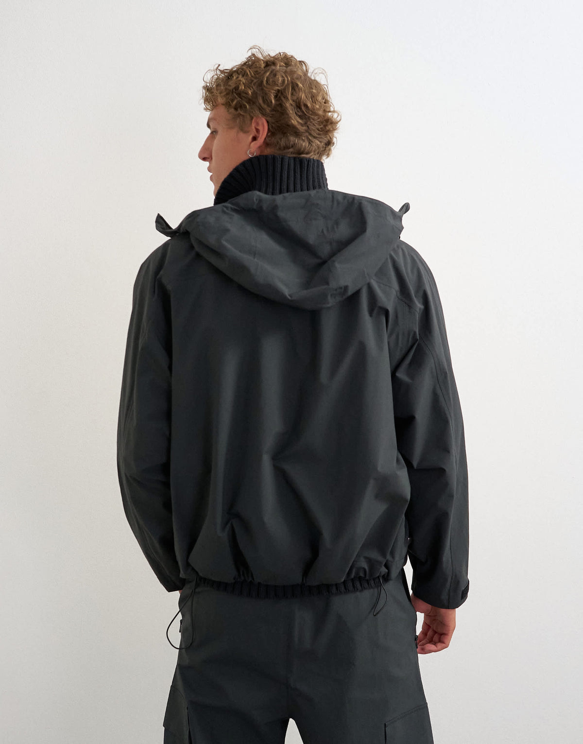 Topman oversized fit waterproof utility jacket in black