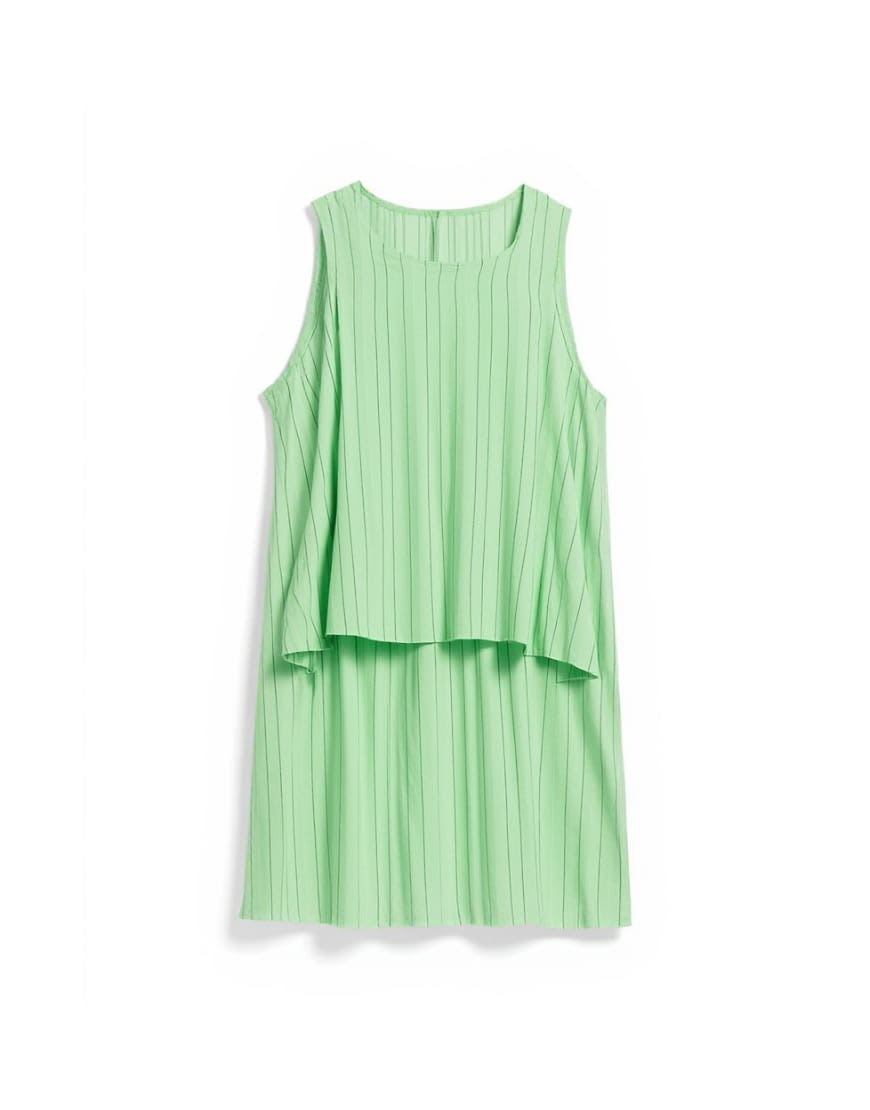 Topshop cape detail top in green pin stripe