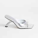 Topshop Octavia strappy high diamante heel sandal in silver