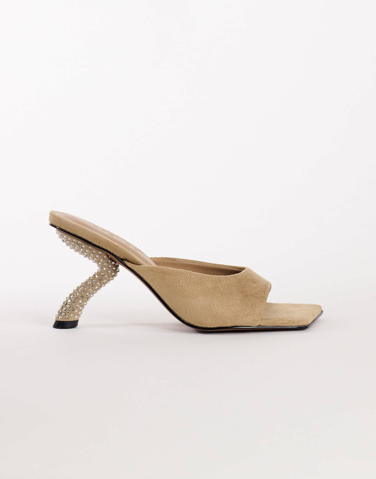 Topshop Octavia strappy high diamante heel sandal in taupe