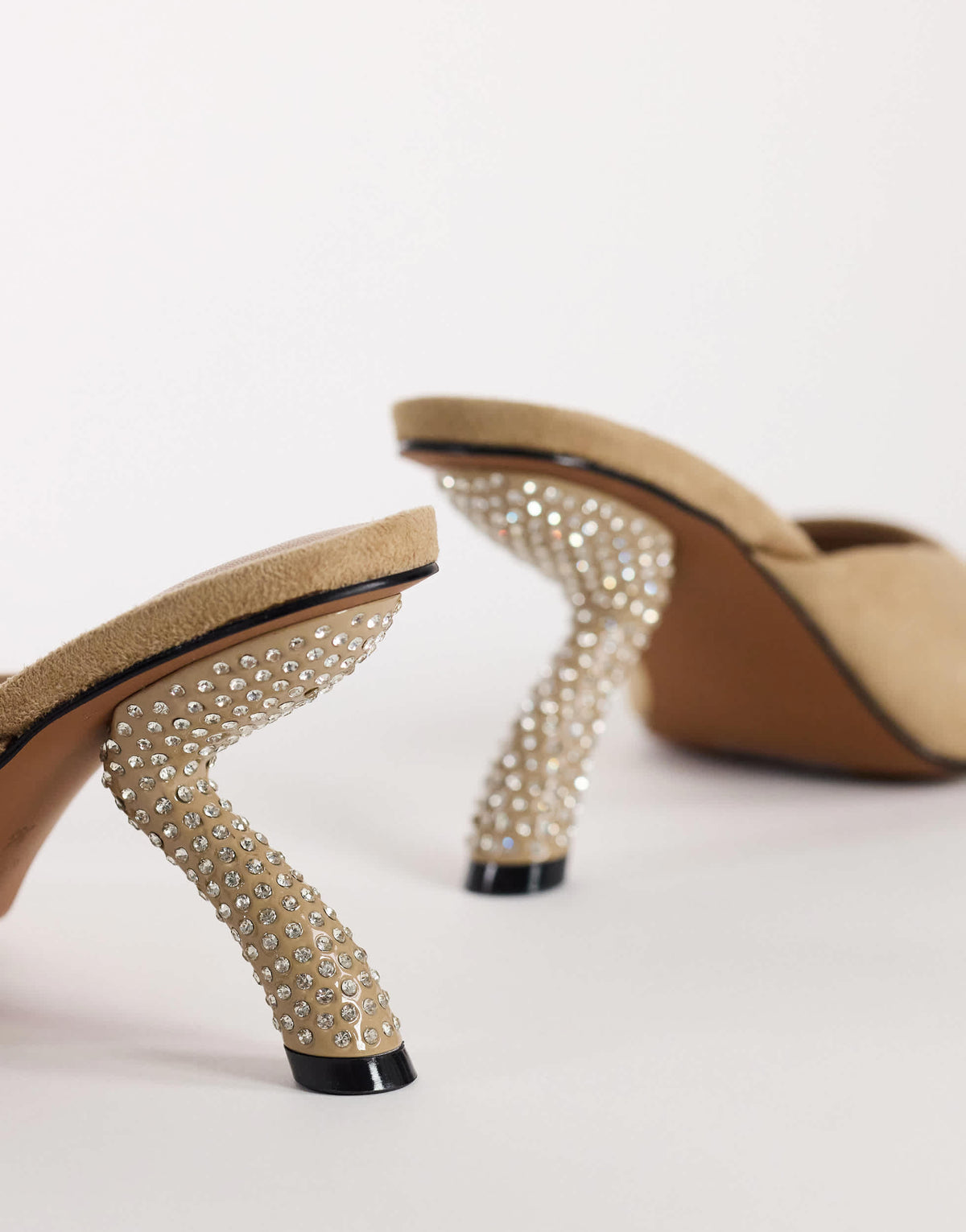 Topshop Octavia strappy high diamante heel sandal in taupe