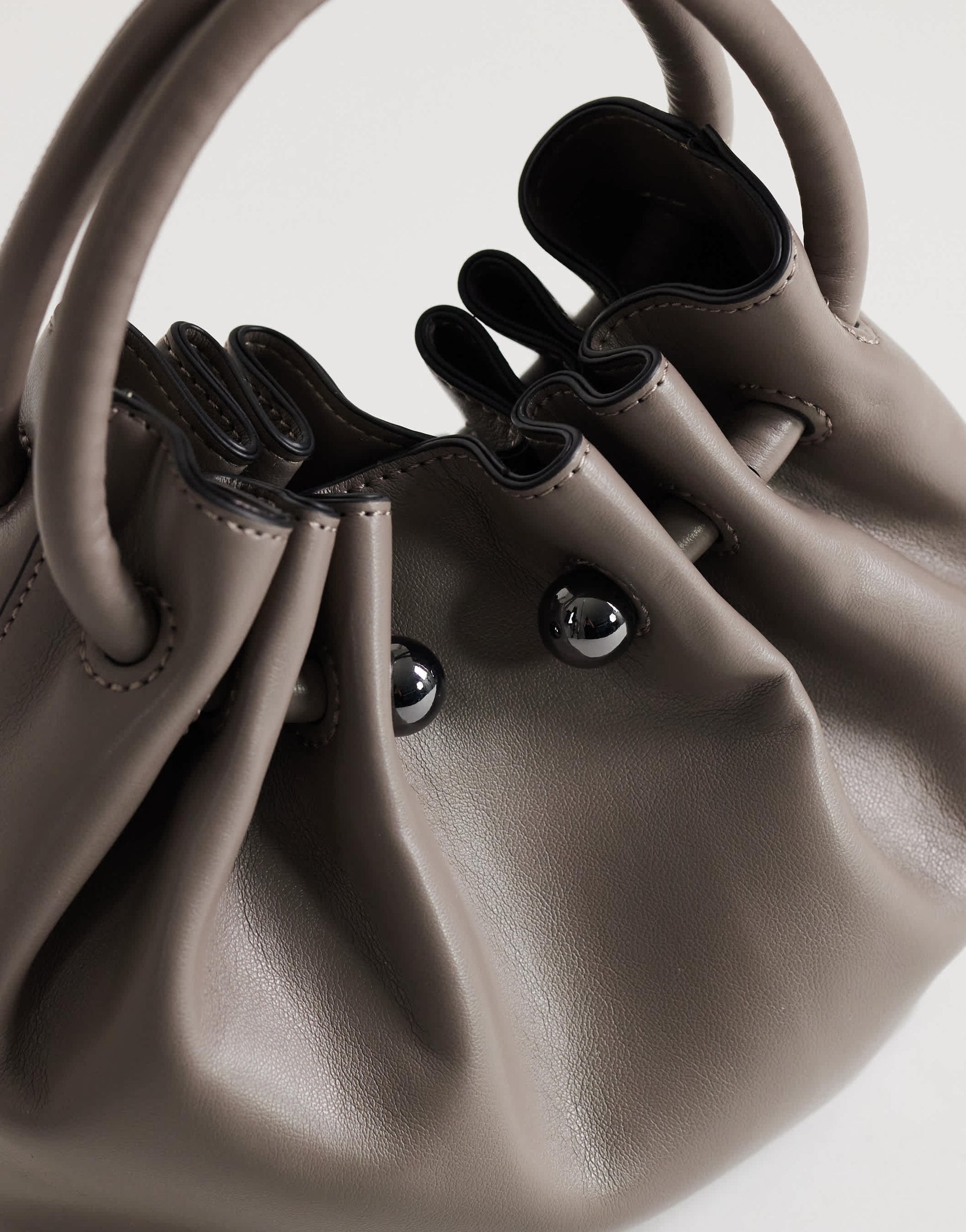 Topshop Paige ring handle grab bag in grey
