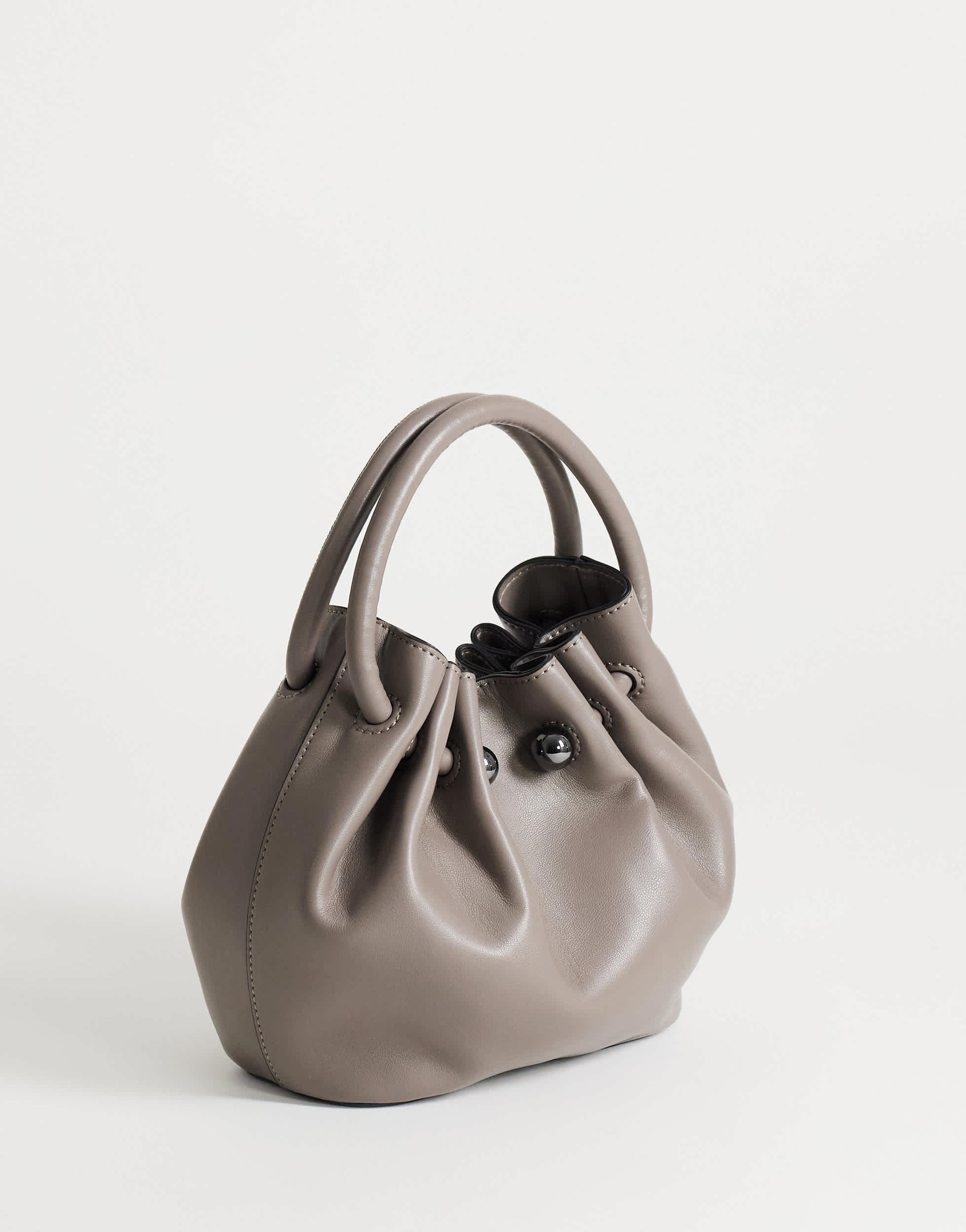 Topshop Paige ring handle grab bag in grey