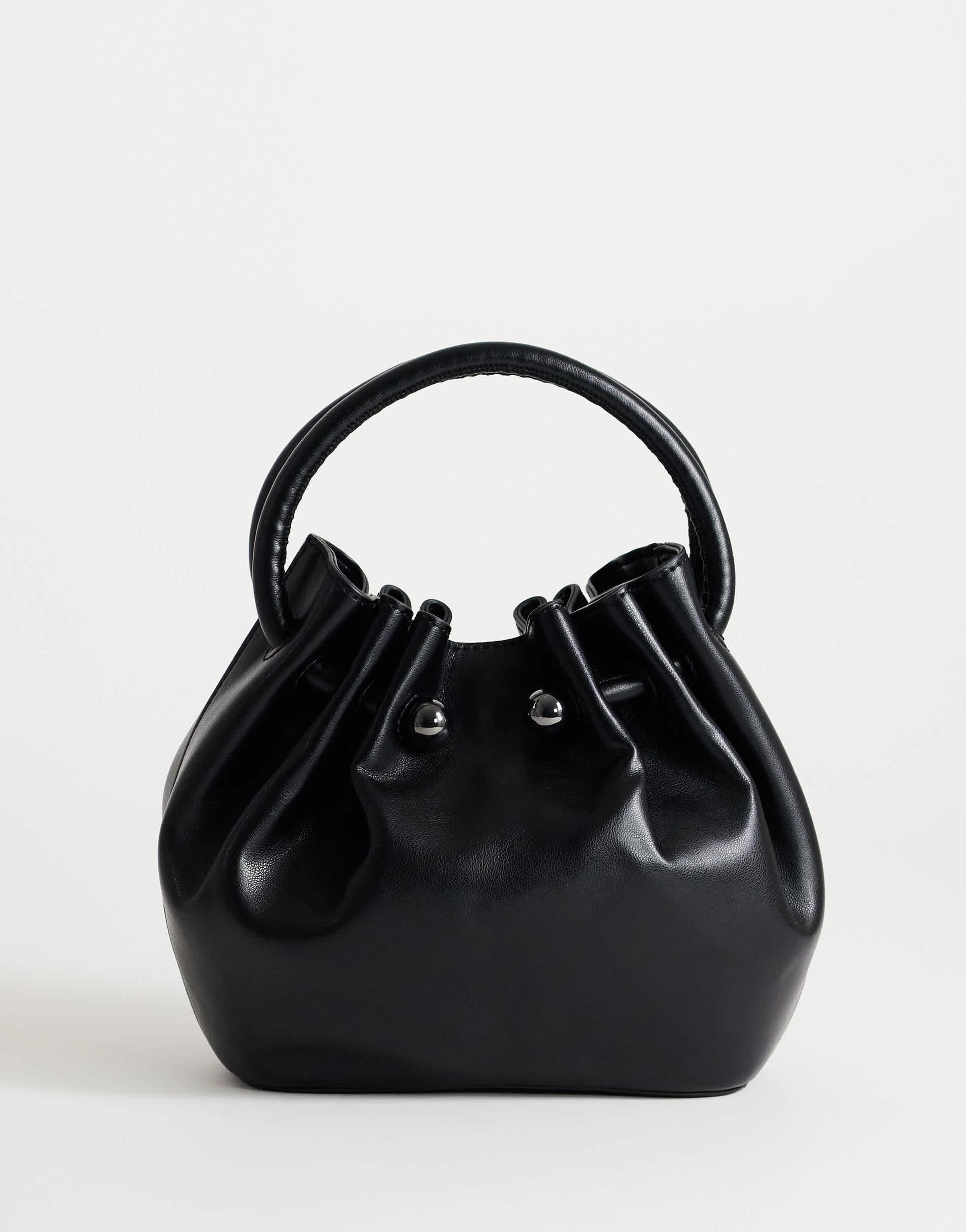 Topshop Paige ring handle grab bag in  black